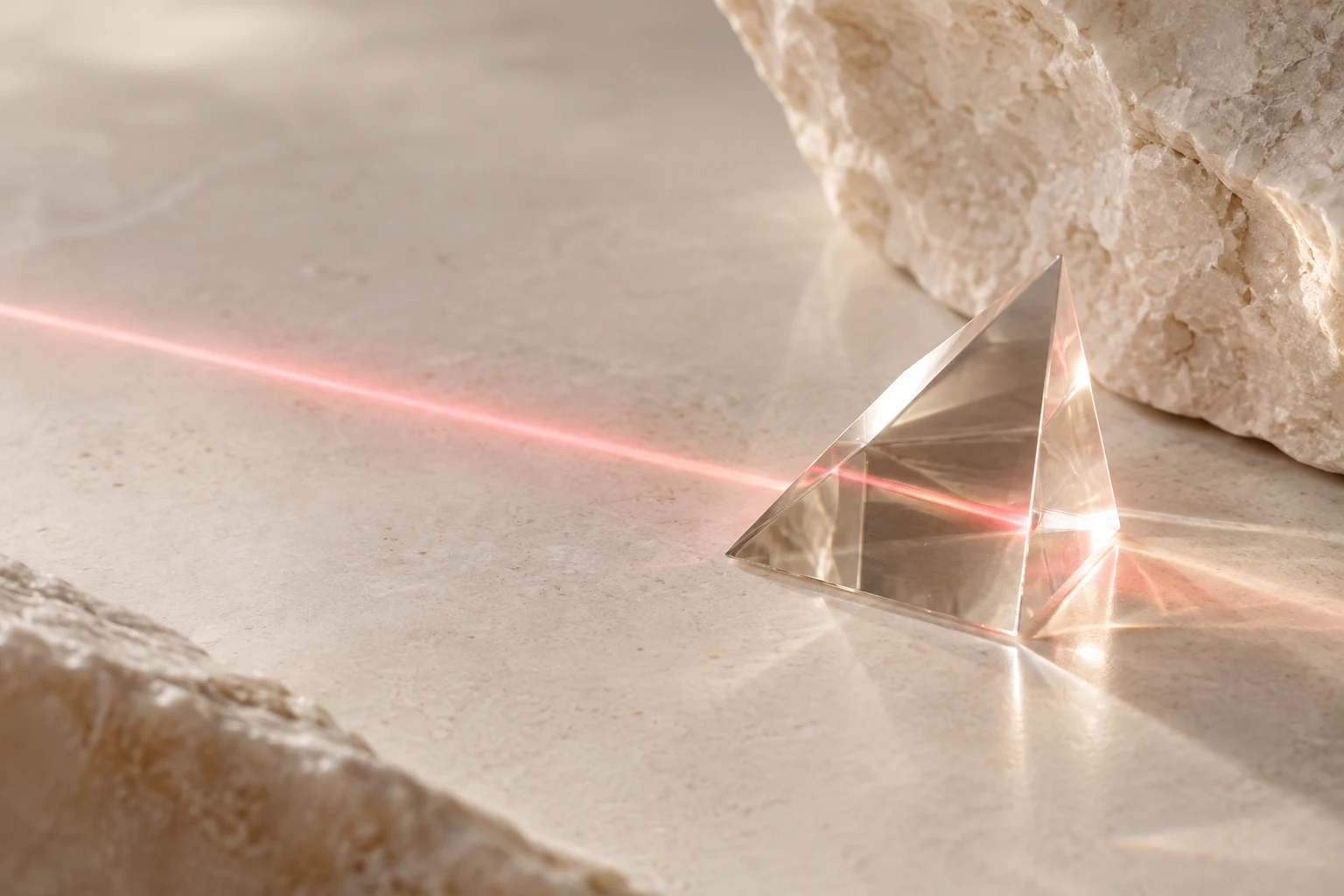 Redaktionell beautybild med ljusprisma för Laser & Estetik Västerås