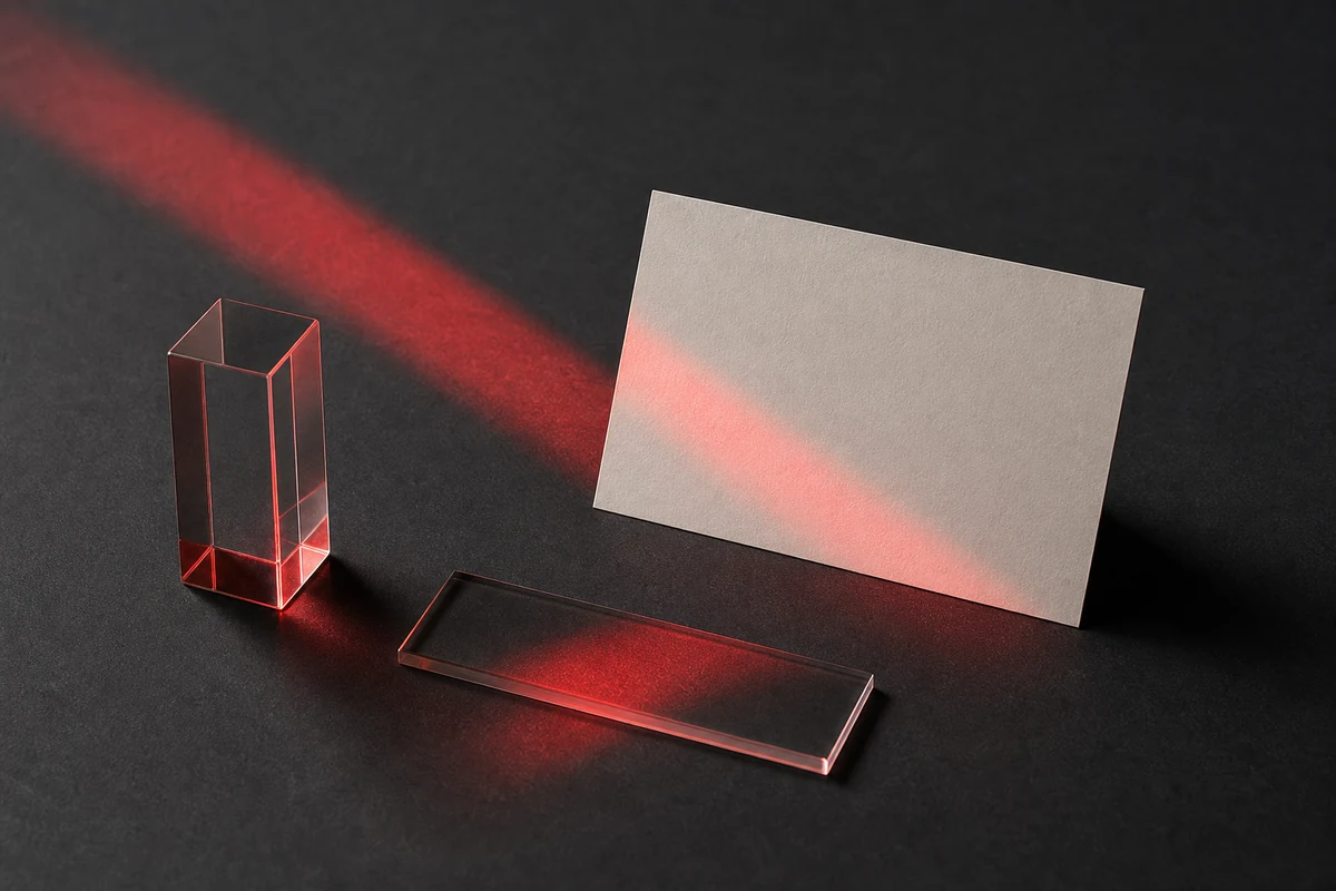 R?tt ljus och prismor f?r laserbehandling och sommarf?rsiktighet