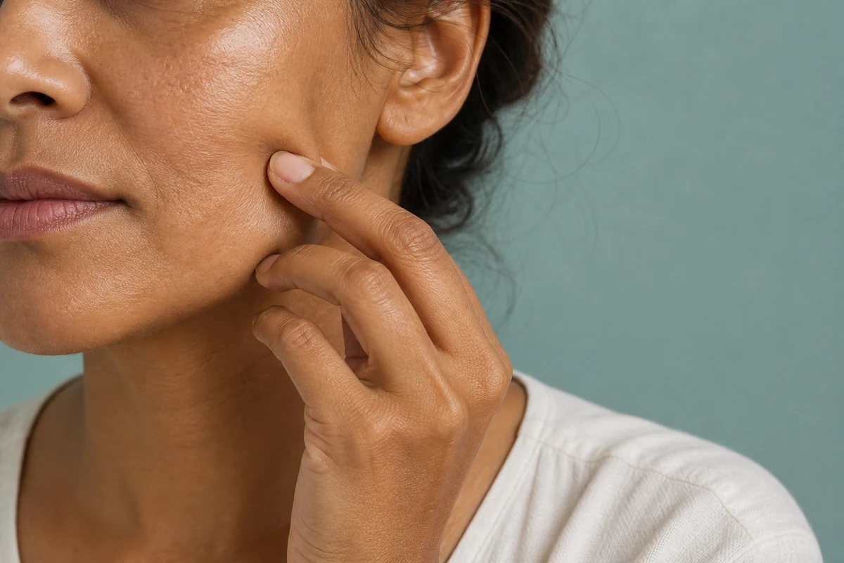 Hudelasticitet och kindstruktur f?r Profhilo anti-aging